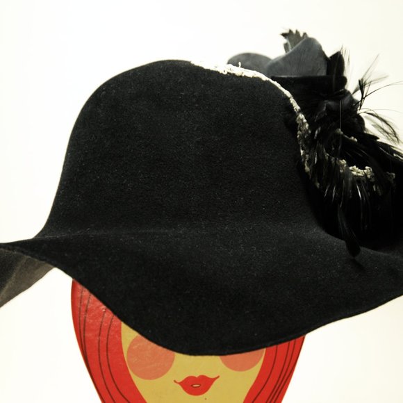 Women\'s Picture Frame Wide Brim Hat 100%Wool OOAK main image 8